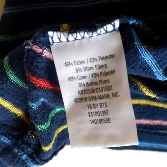 gymboree metallic rainbow stripes t-shirt with ruffle detail 24 months baby girl - Picture 4 of 5